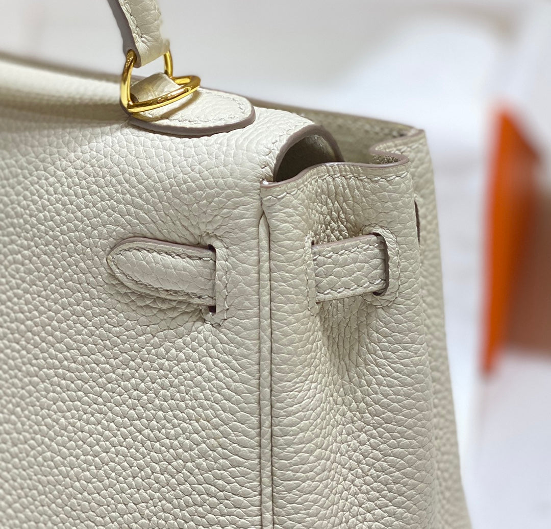 HM Mini Kelly 20cm Cream Togo Leather Gold Hardware