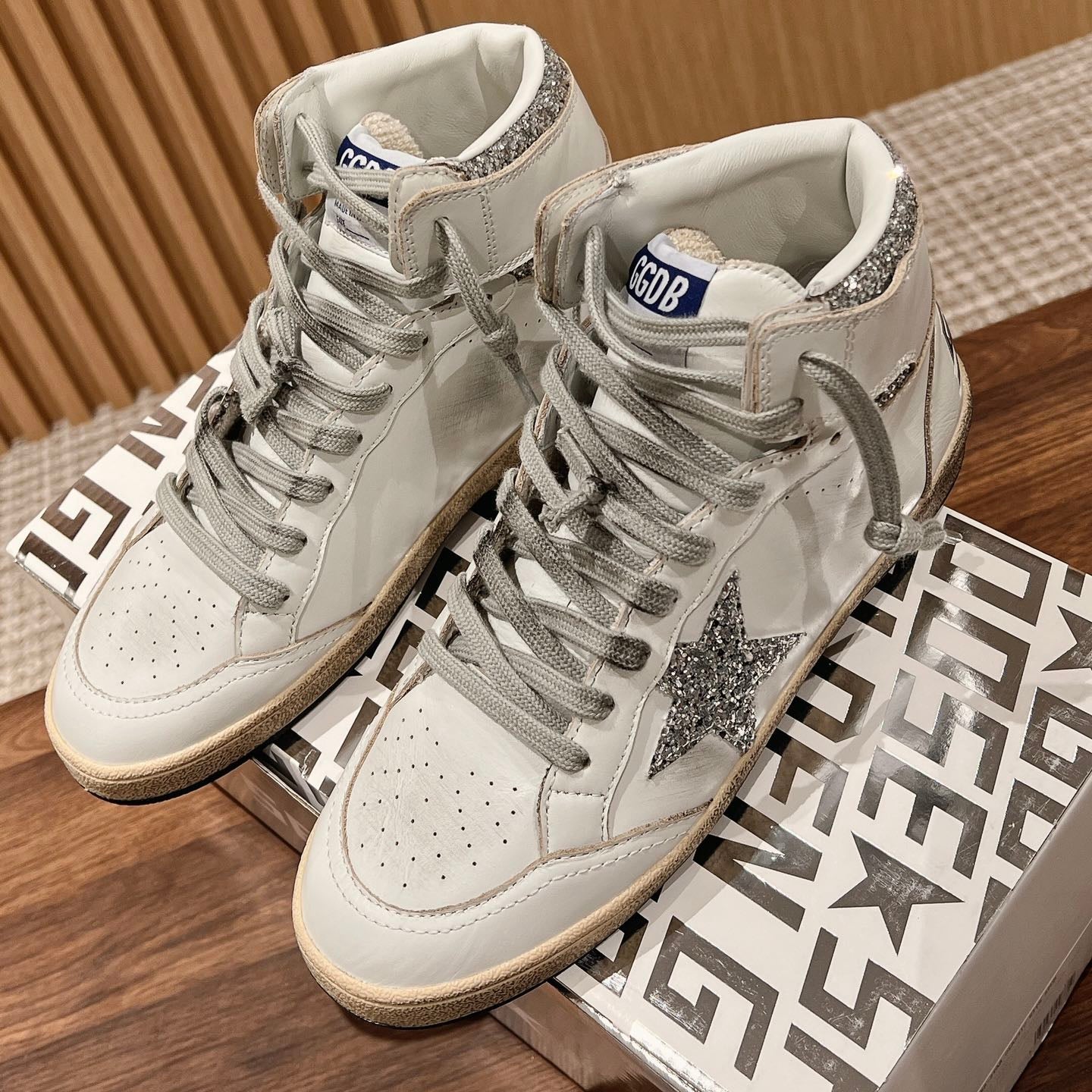 Golden Goose 2025 High-Top Sneaker White Silver Cowhide 170576