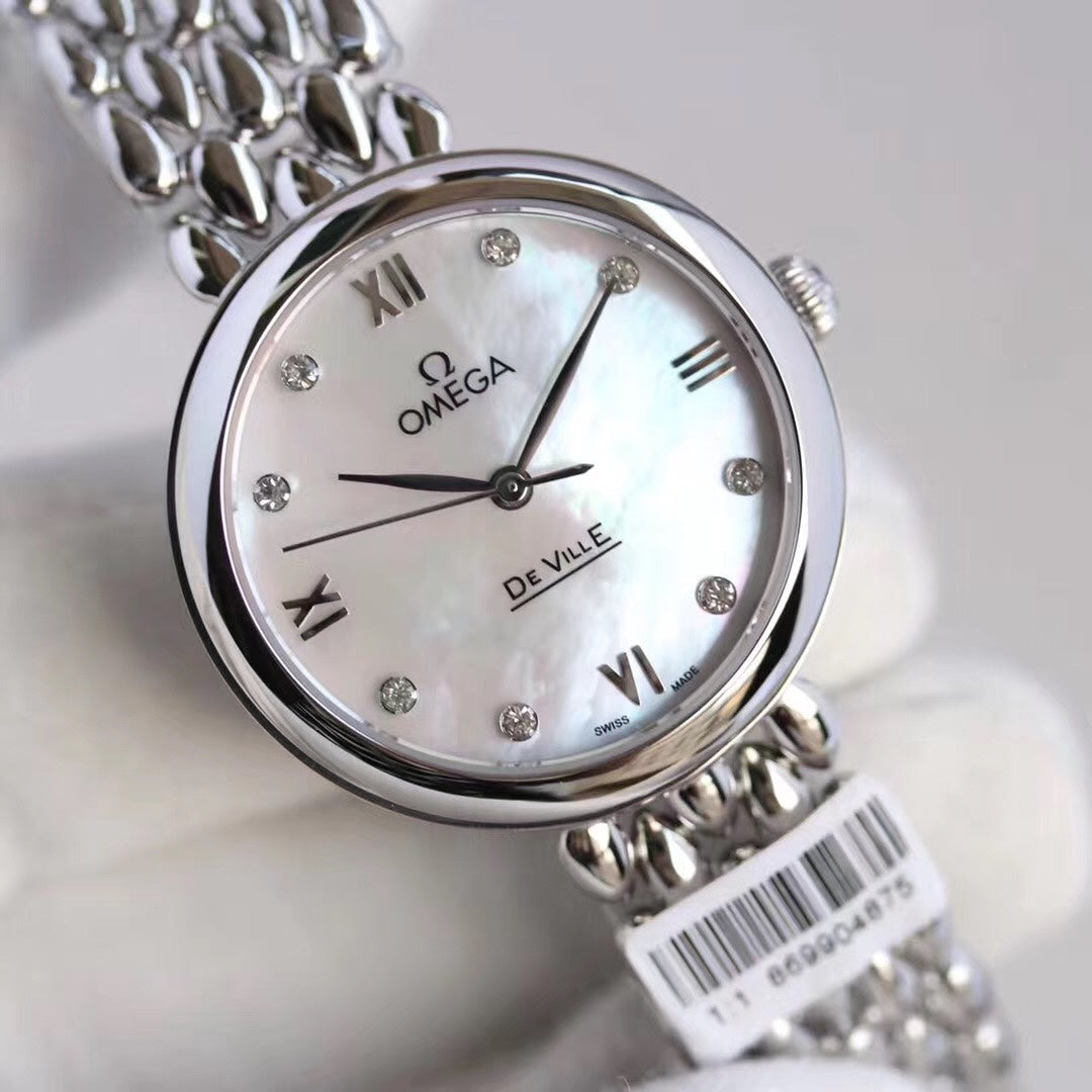 Omega De Ville 32.7mm Silver Mop Pearl Dial