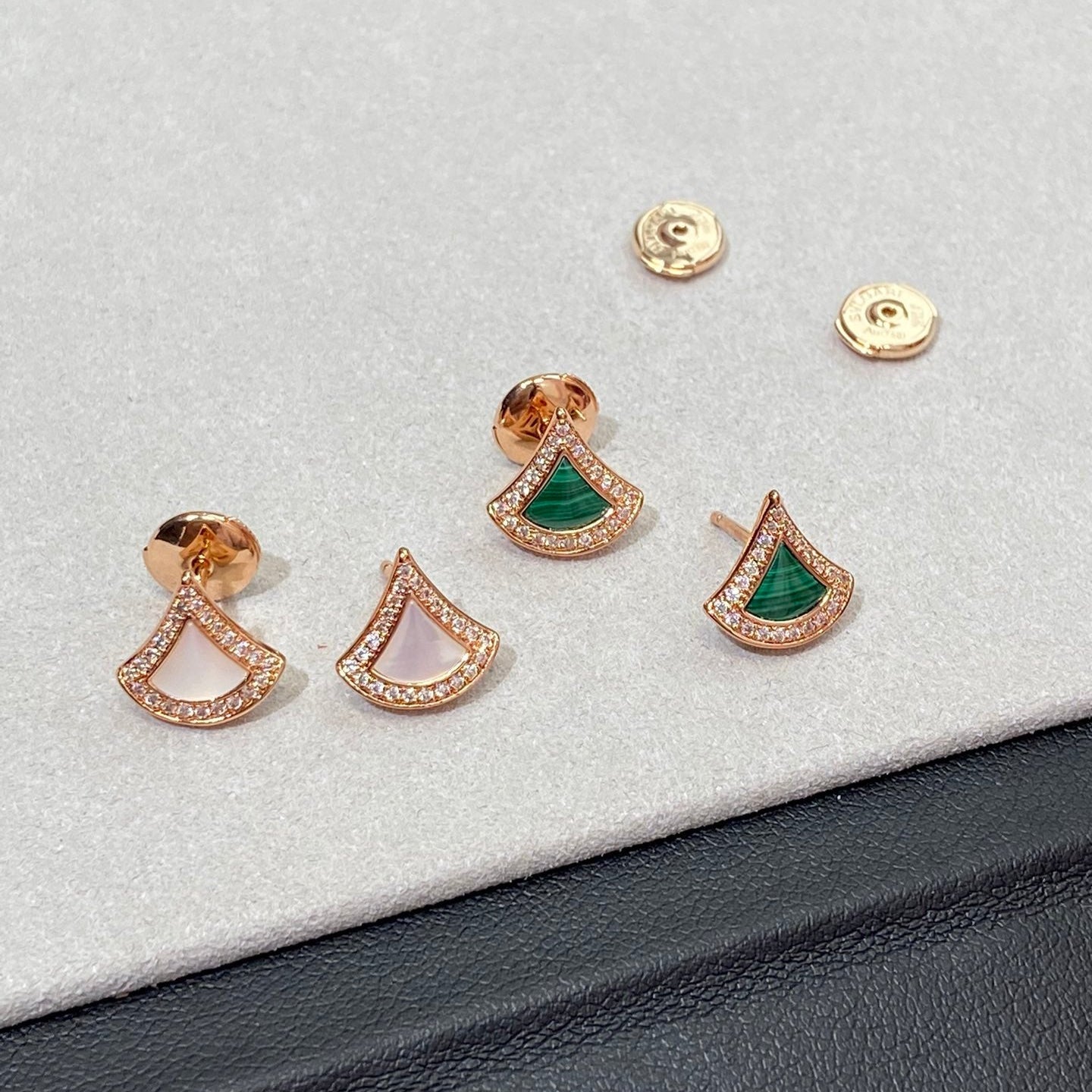 DIVAS DREAM EARRINGS PINK GOLD DIAMOND