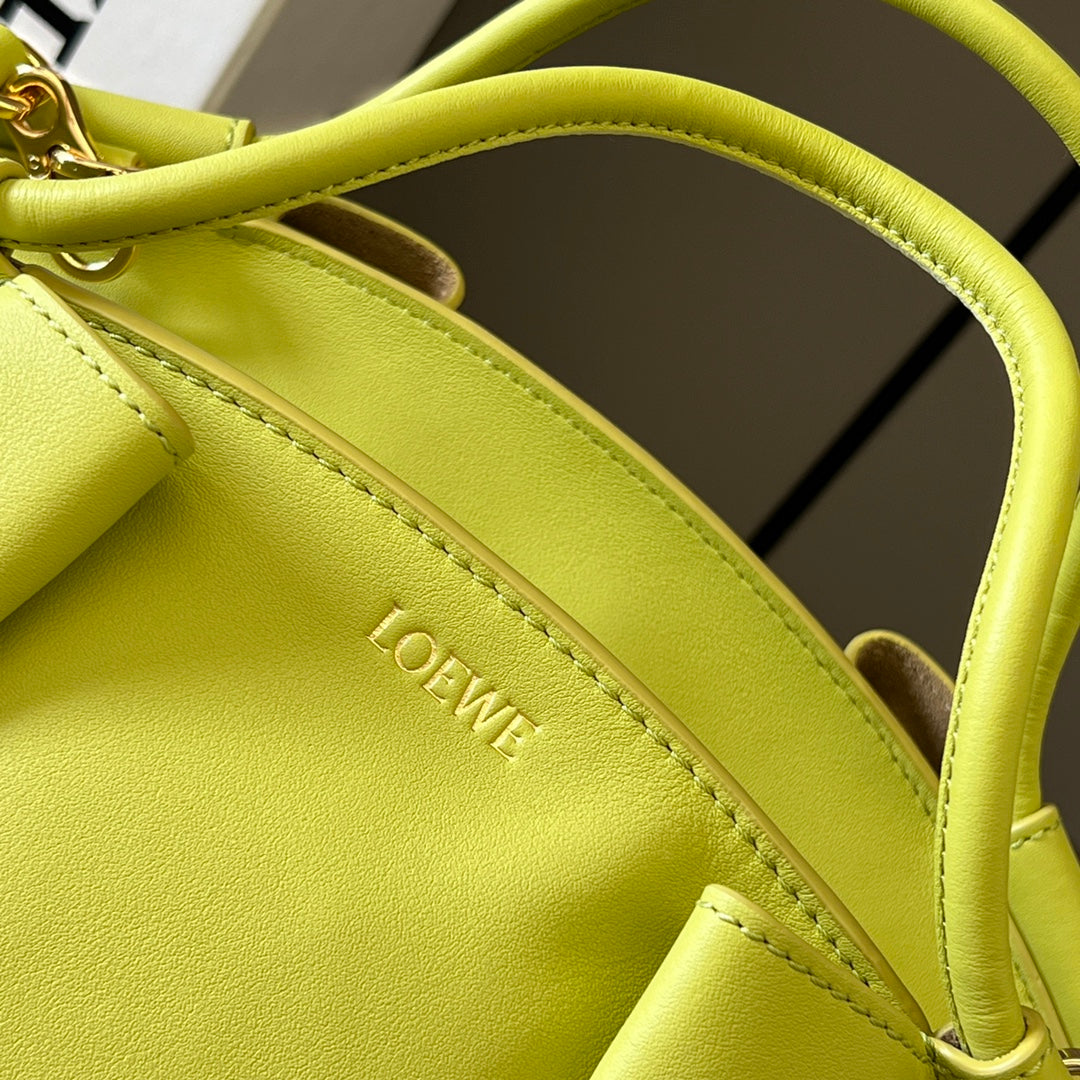Loewe Small Dumpling Bag 35 Lemon Yellow Calfskin 280647