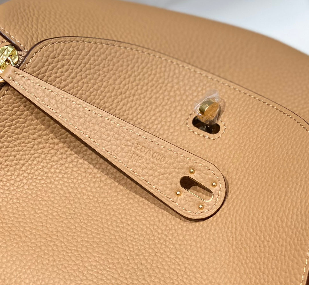 HM LINDY 30 BAG CAMEL TAURILLON CLEMENCE LEATHER