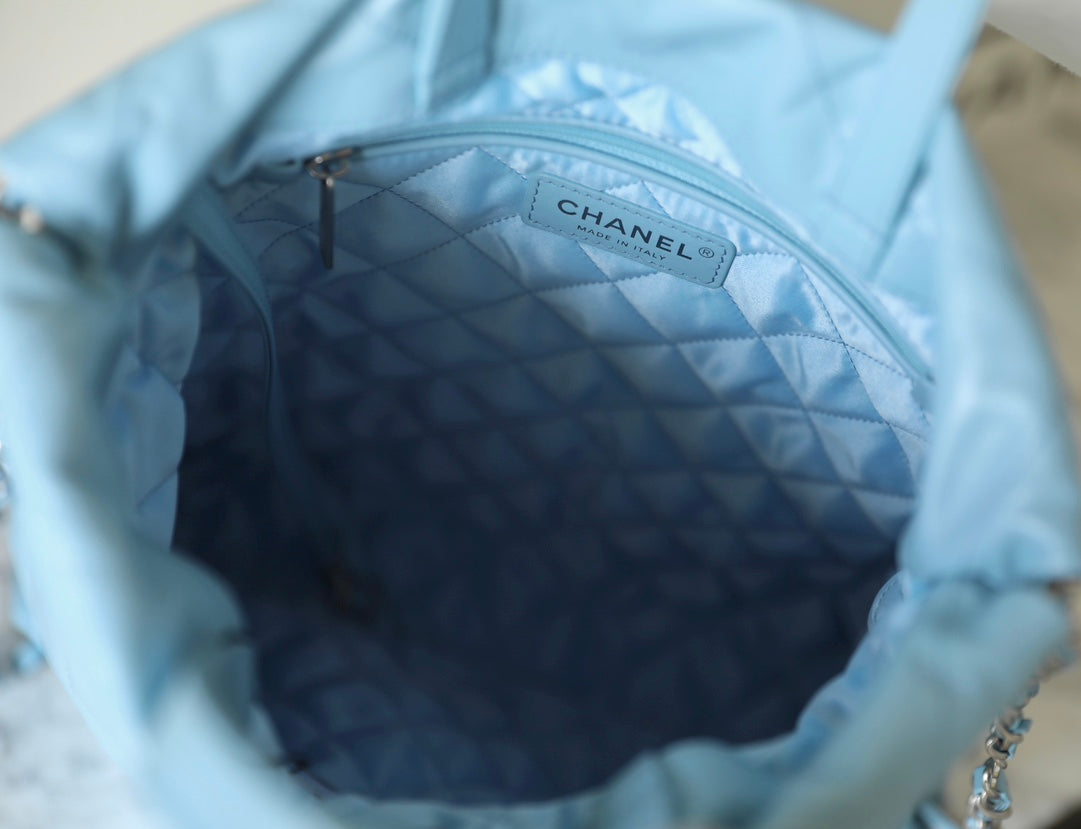 CC 2025 Backpack 34cm Light Blue Soft Calfskin 291407