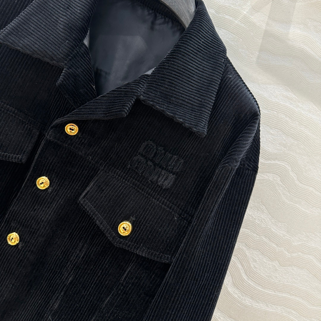 Miu Miu Corduroy Jacket Black Cotton