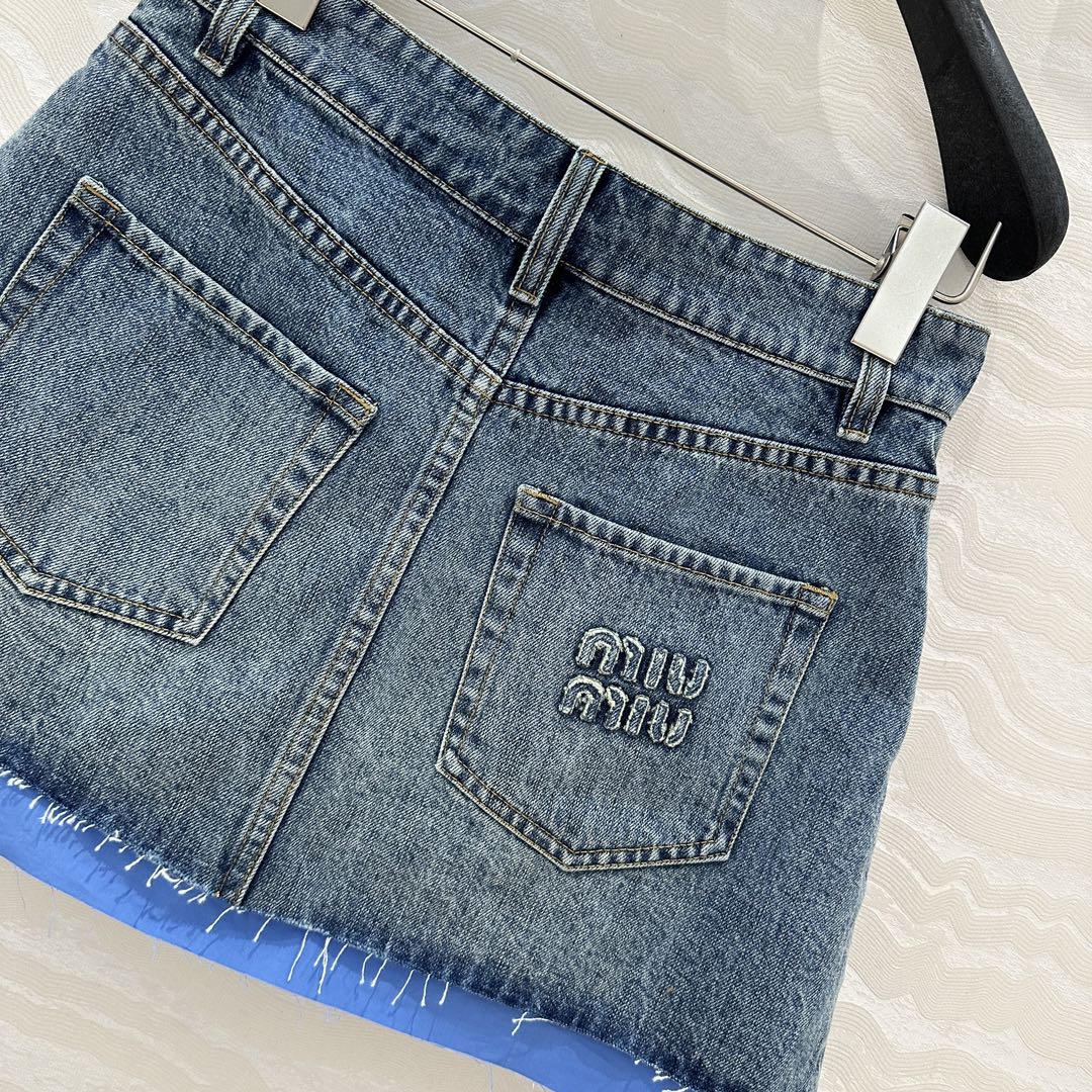 Miumiu Denim Skirt Blue Cotton
