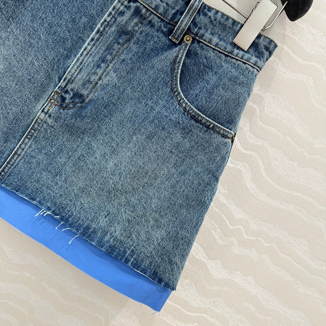 Miumiu Denim Skirt Blue Cotton