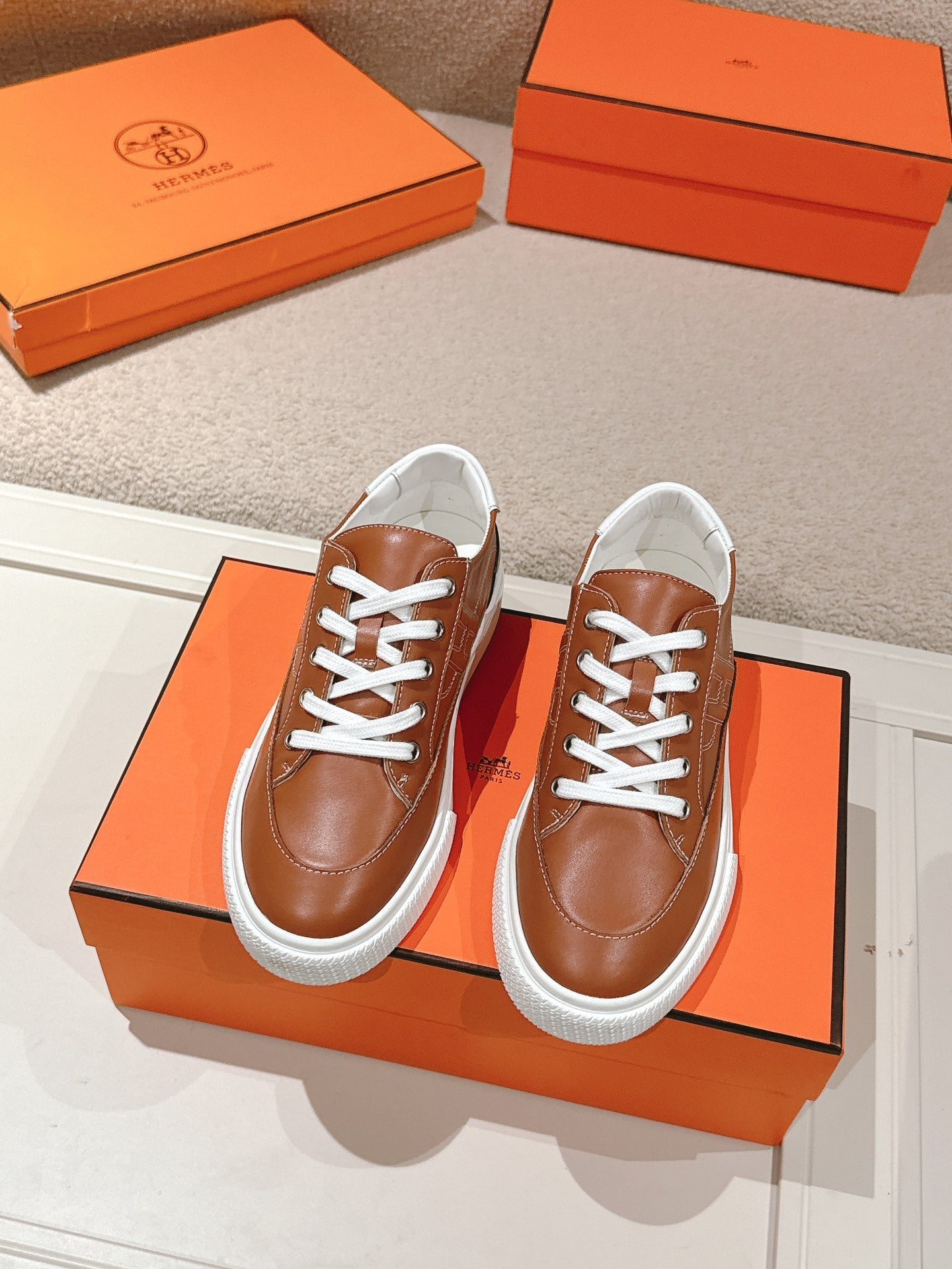 HM 25ss Sneakers Brown Cowhide 577535