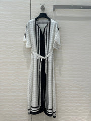 Hm 25 Coaching Deja Vu Shirt Dress White Black Silk