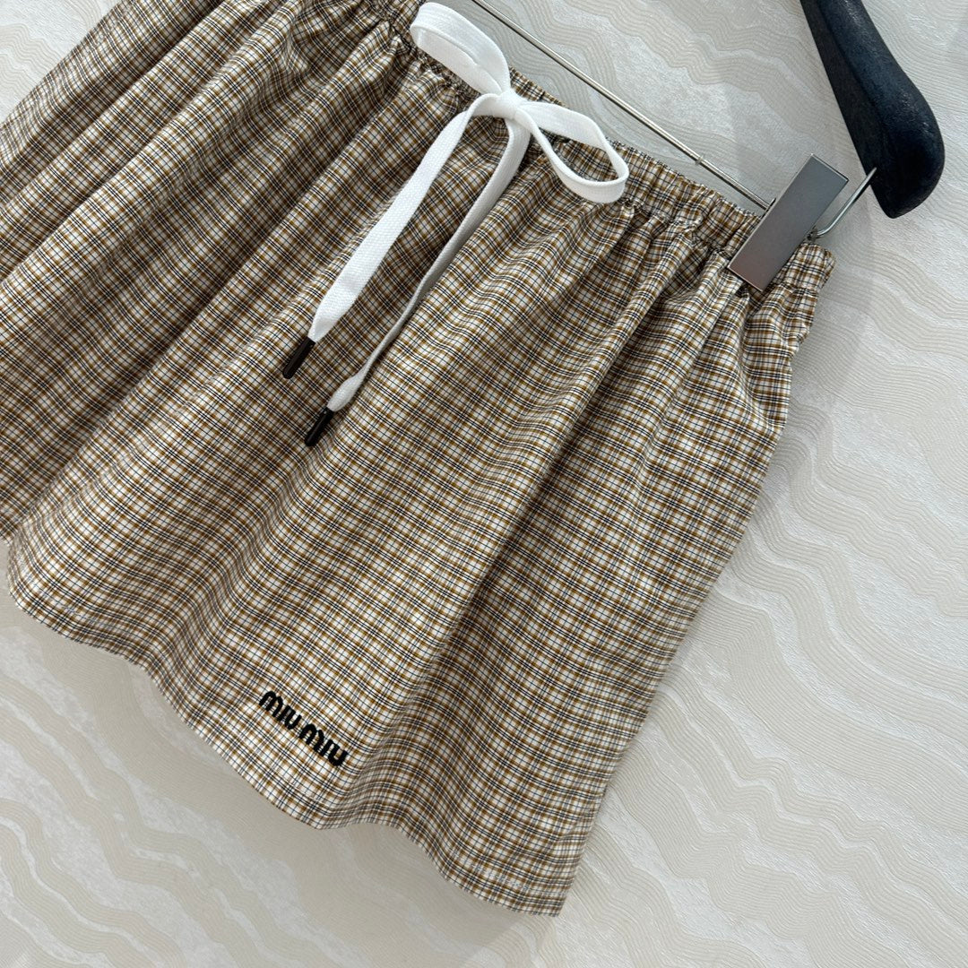 Miu Miu Puffy Skirt Brown Cotton