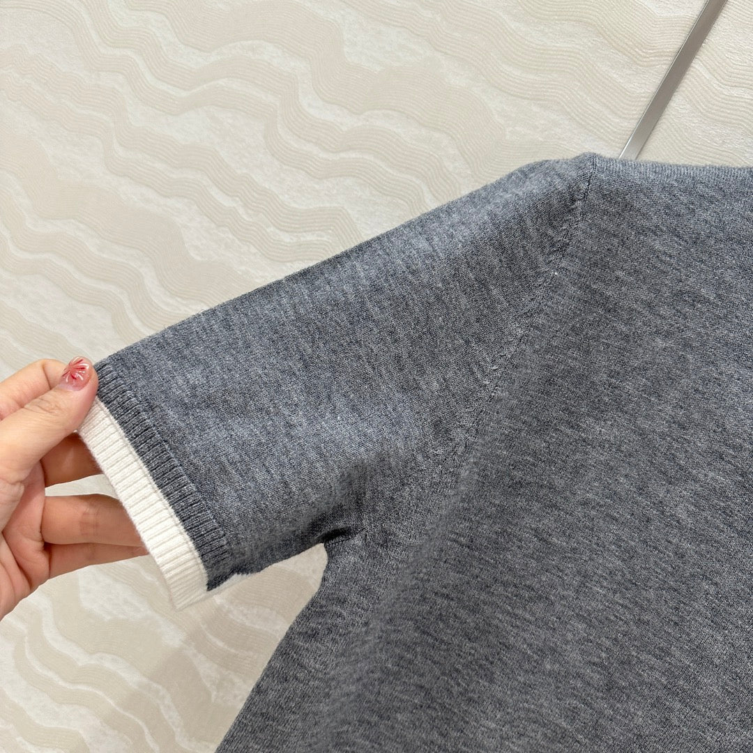 Miu Miu 25 Knitted Sweater Gray Wool