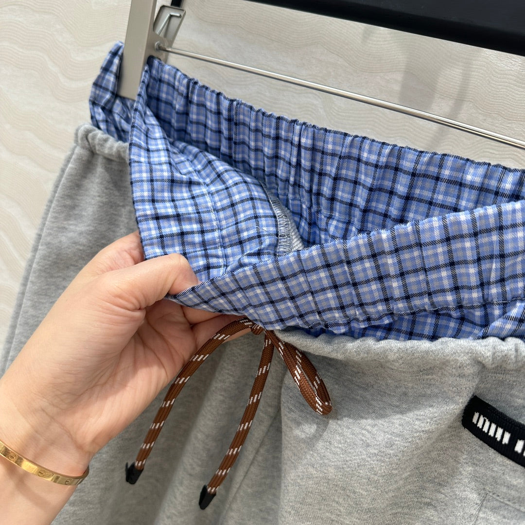 Miu Miu Fake Two-piece Pant Blue Gray Cotton