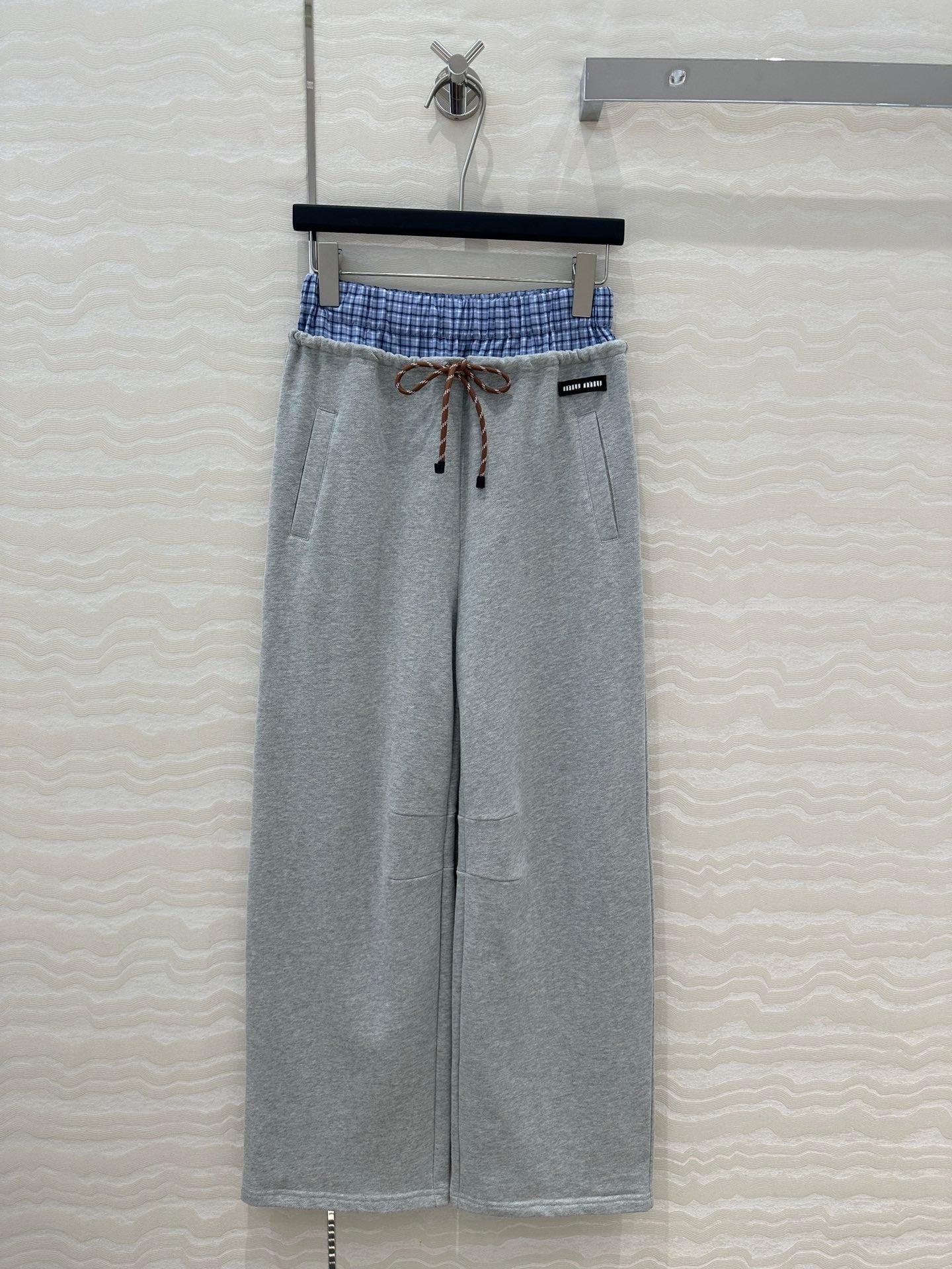 Miu Miu Fake Two-piece Pant Blue Gray Cotton
