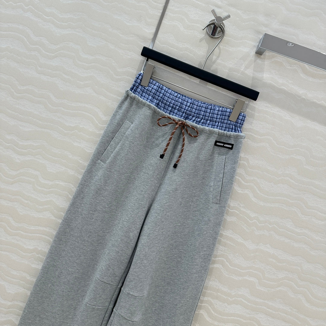 Miu Miu Fake Two-piece Pant Blue Gray Cotton