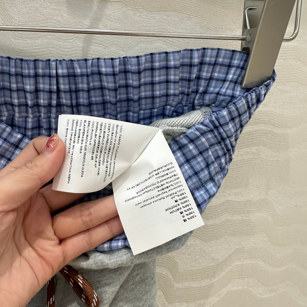 Miu Miu Fake Two-piece Pant Blue Gray Cotton