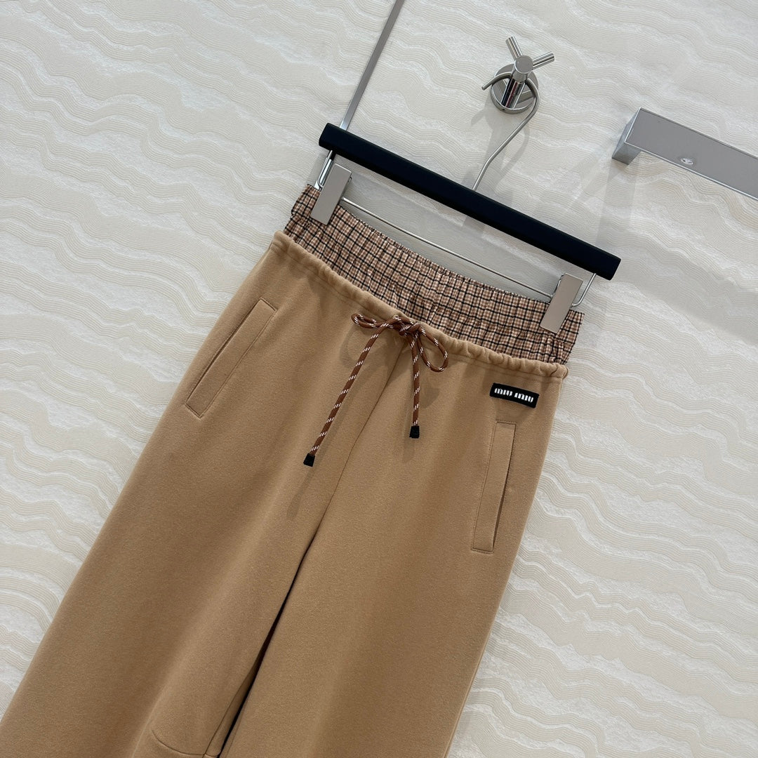 Miu Miu Fake Two-piece Pant Brown Cotton
