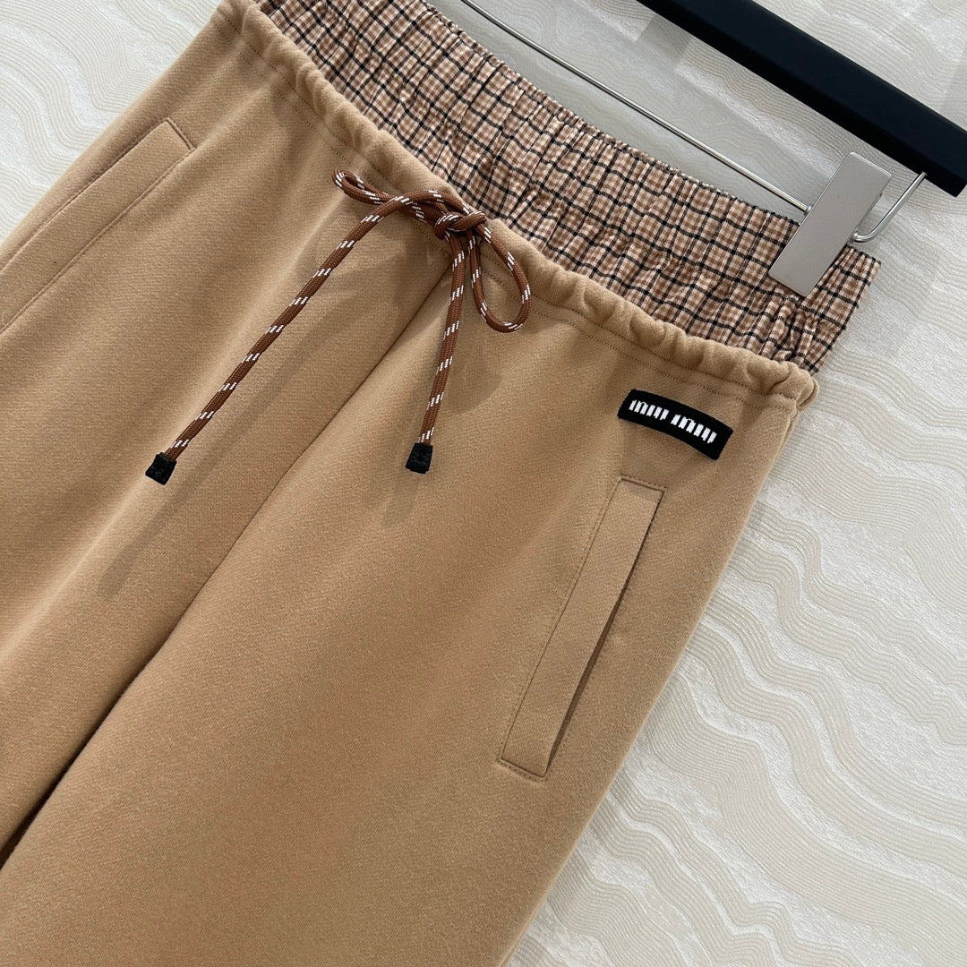 Miu Miu Fake Two-piece Pant Brown Cotton