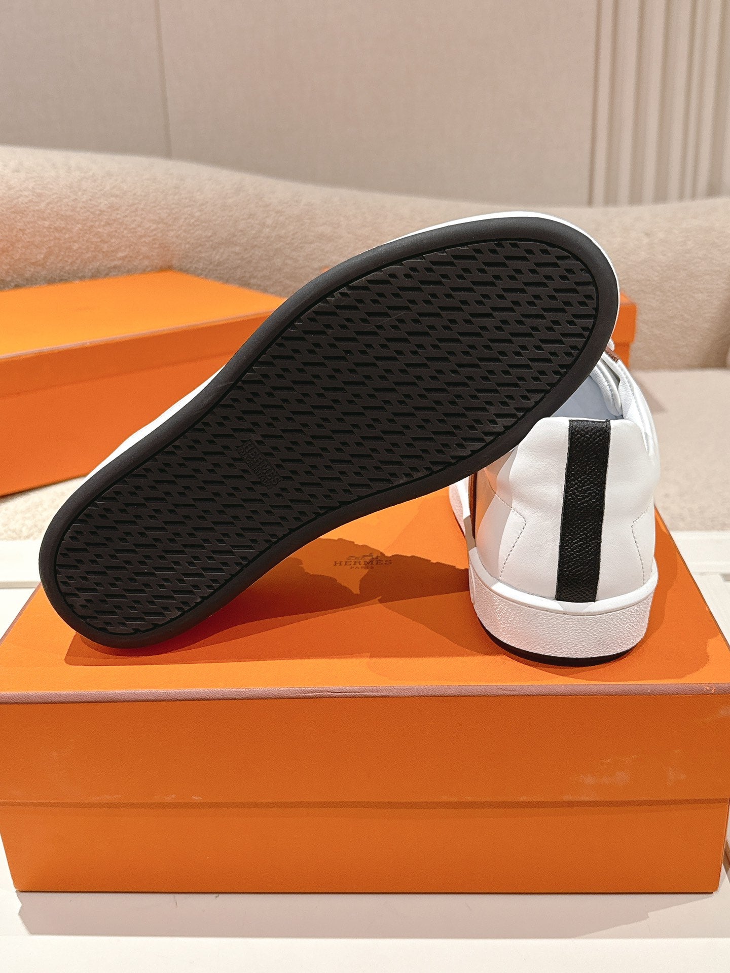 HM 25ss Sneakers White Blue Brown Cowhide 577547