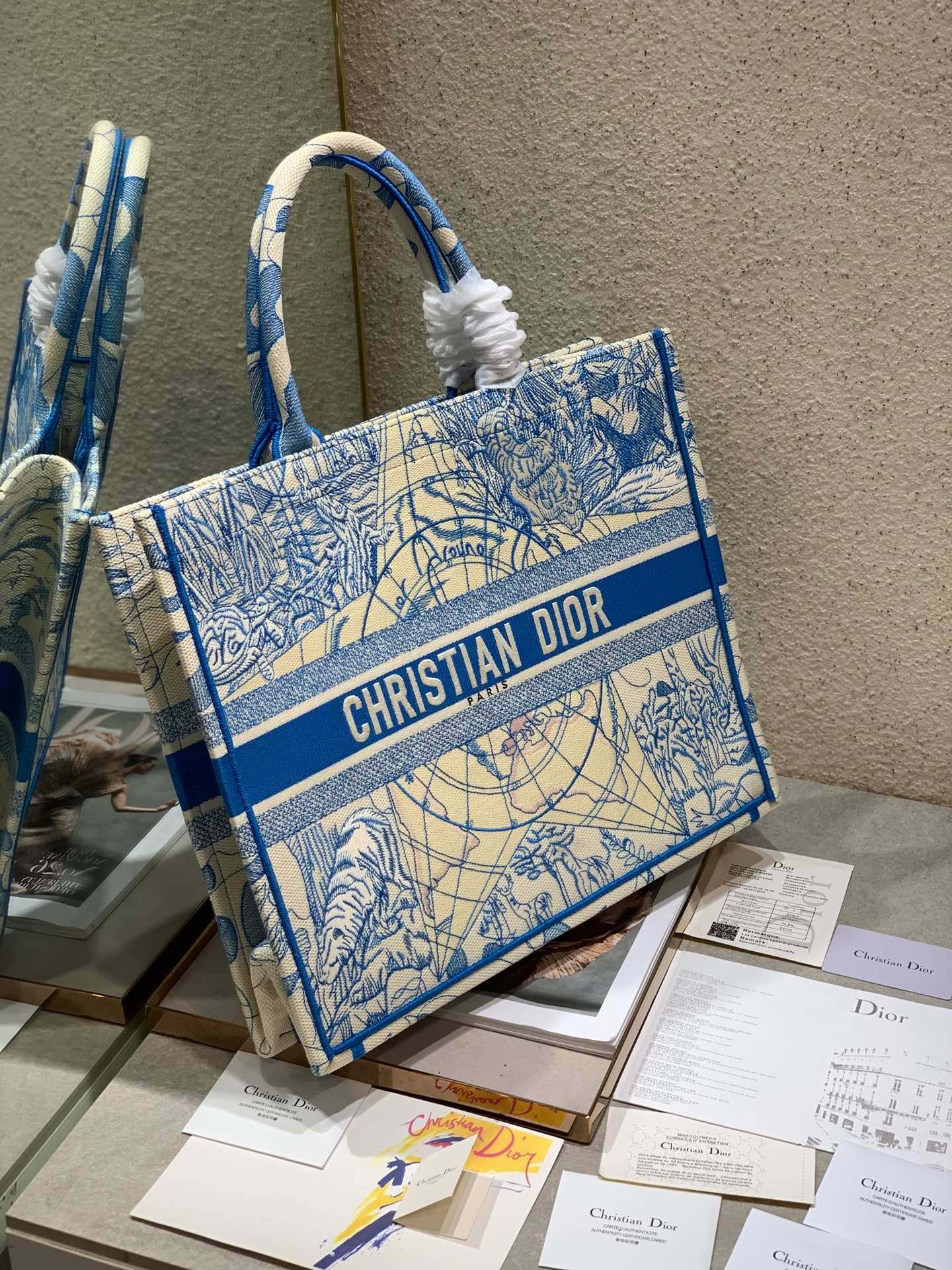 CD Blue Earth Book Tote 42cm Bag Canvas 336591
