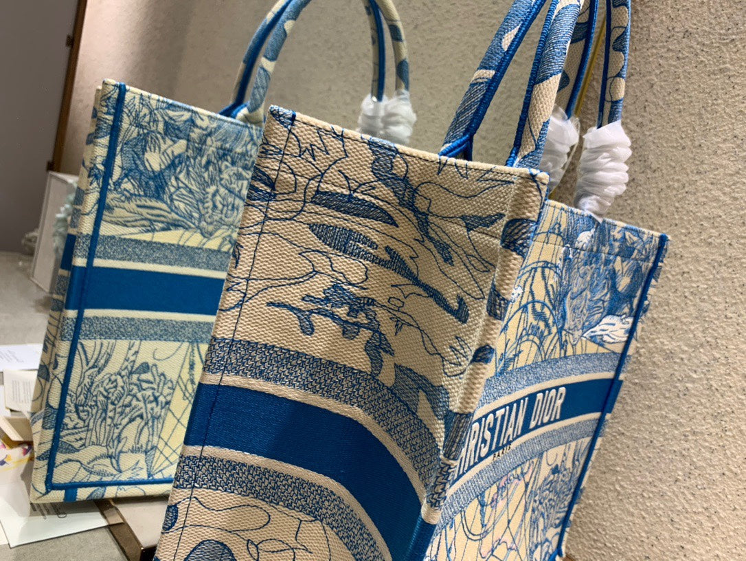 CD Blue Earth Book Tote 42cm Bag Canvas 336591