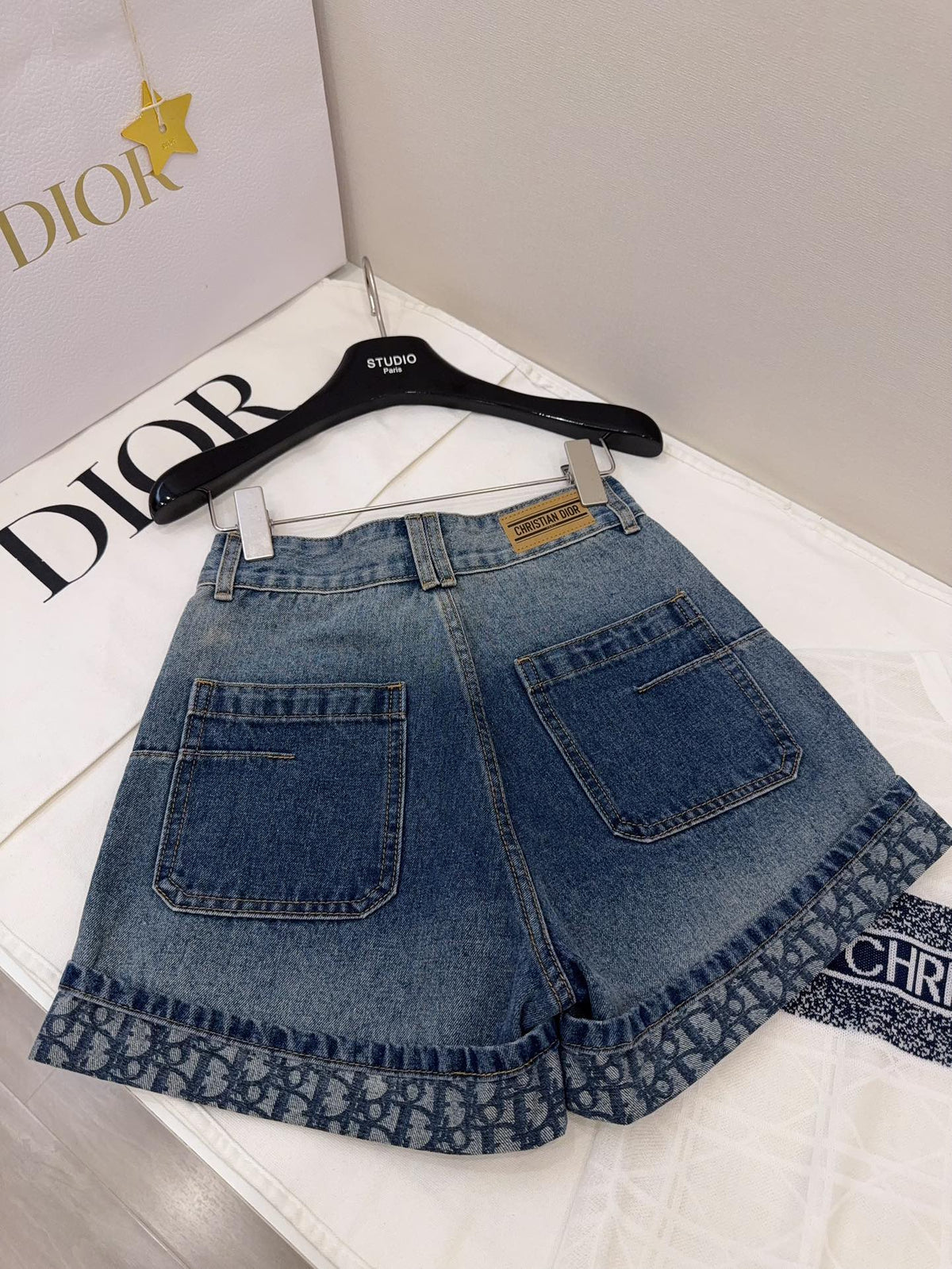 CD Rolled Denim Short Blue cotton