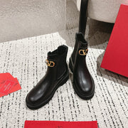 VT Ankle Short Boot Black Calfskin 359845