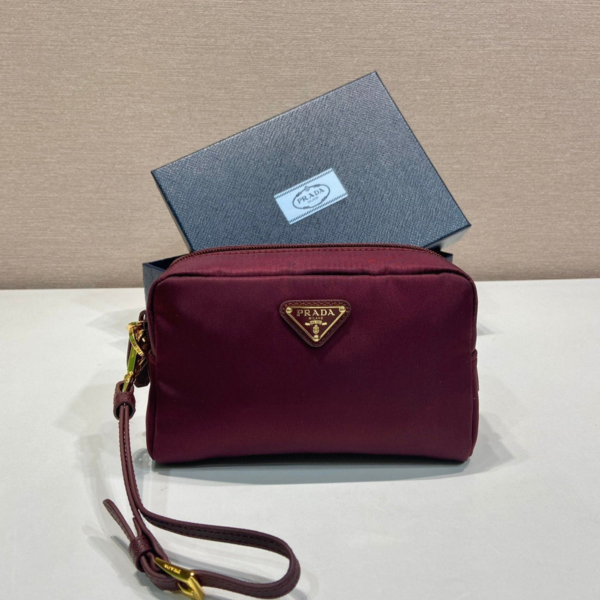 PRA clutch large 17 burgundy nylon fabric