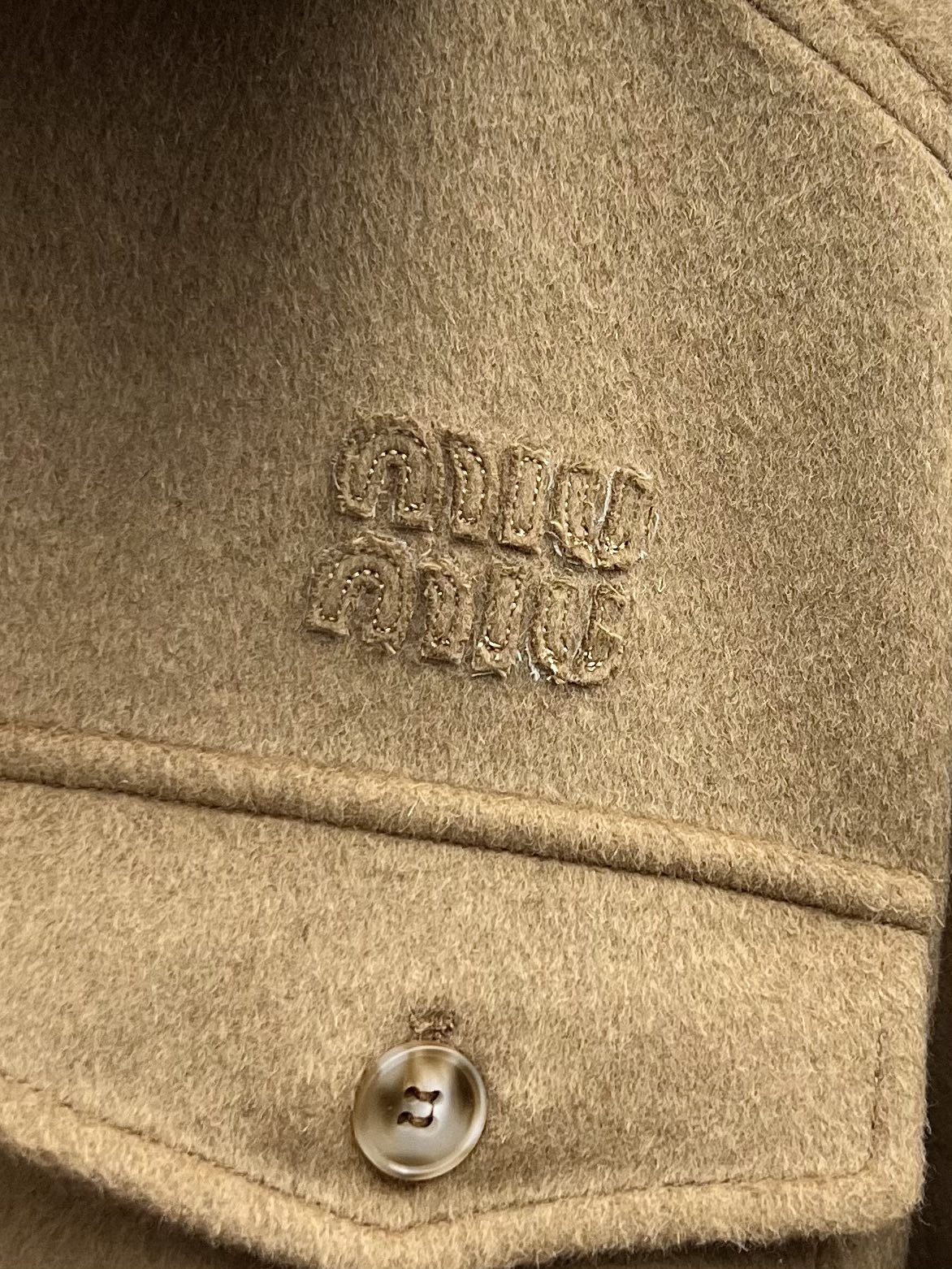 Miu Miu 25 Jacket Camel Wool Cotton