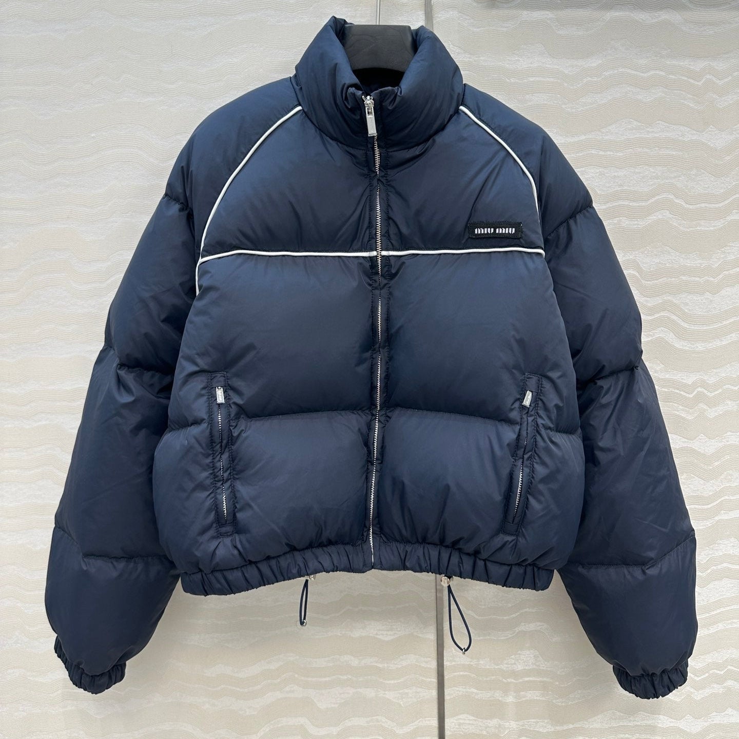 Miu Miu 25 Down Jackets Navy Blue Polyester 304425
