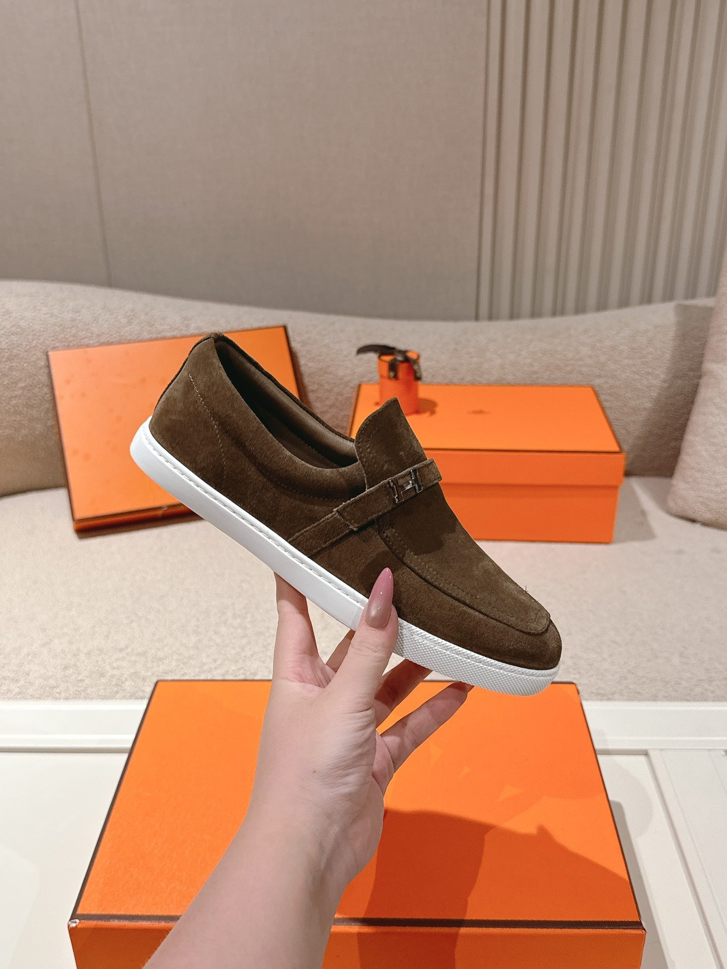 HM 25ss Loafers Brown Suede 577157