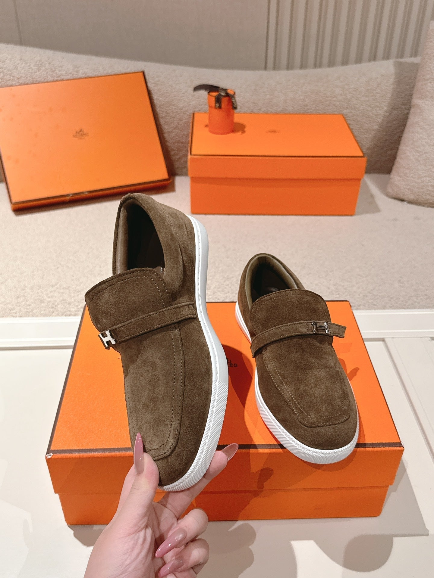 HM 25ss Loafers Brown Suede 577157