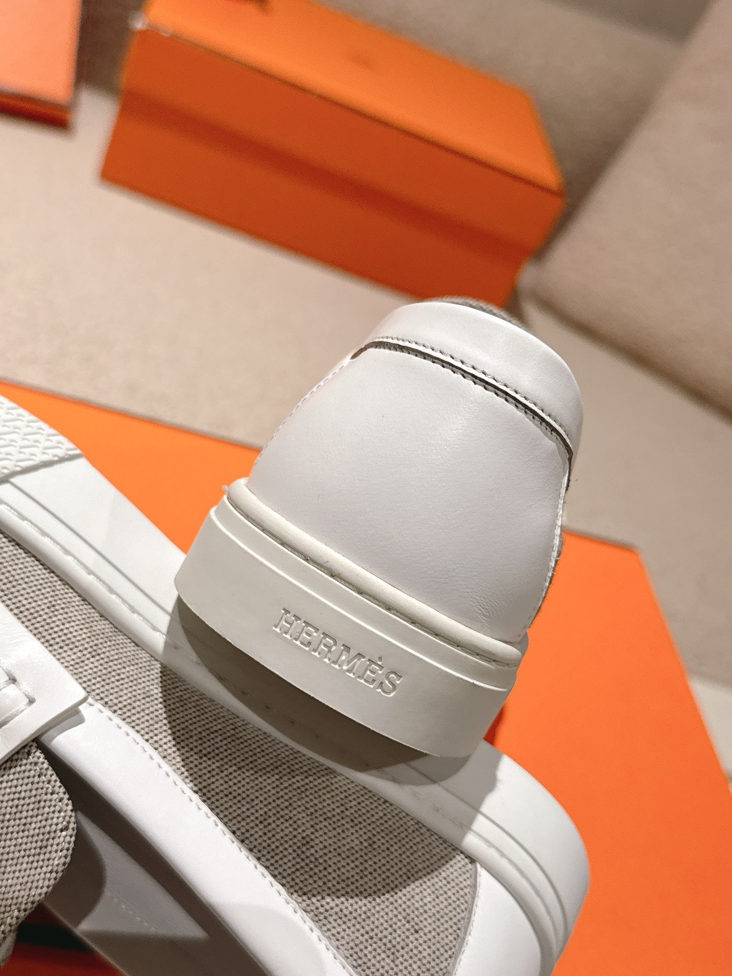 HM 25ss Platform Loafers Gray White Denim Cowhide 577167