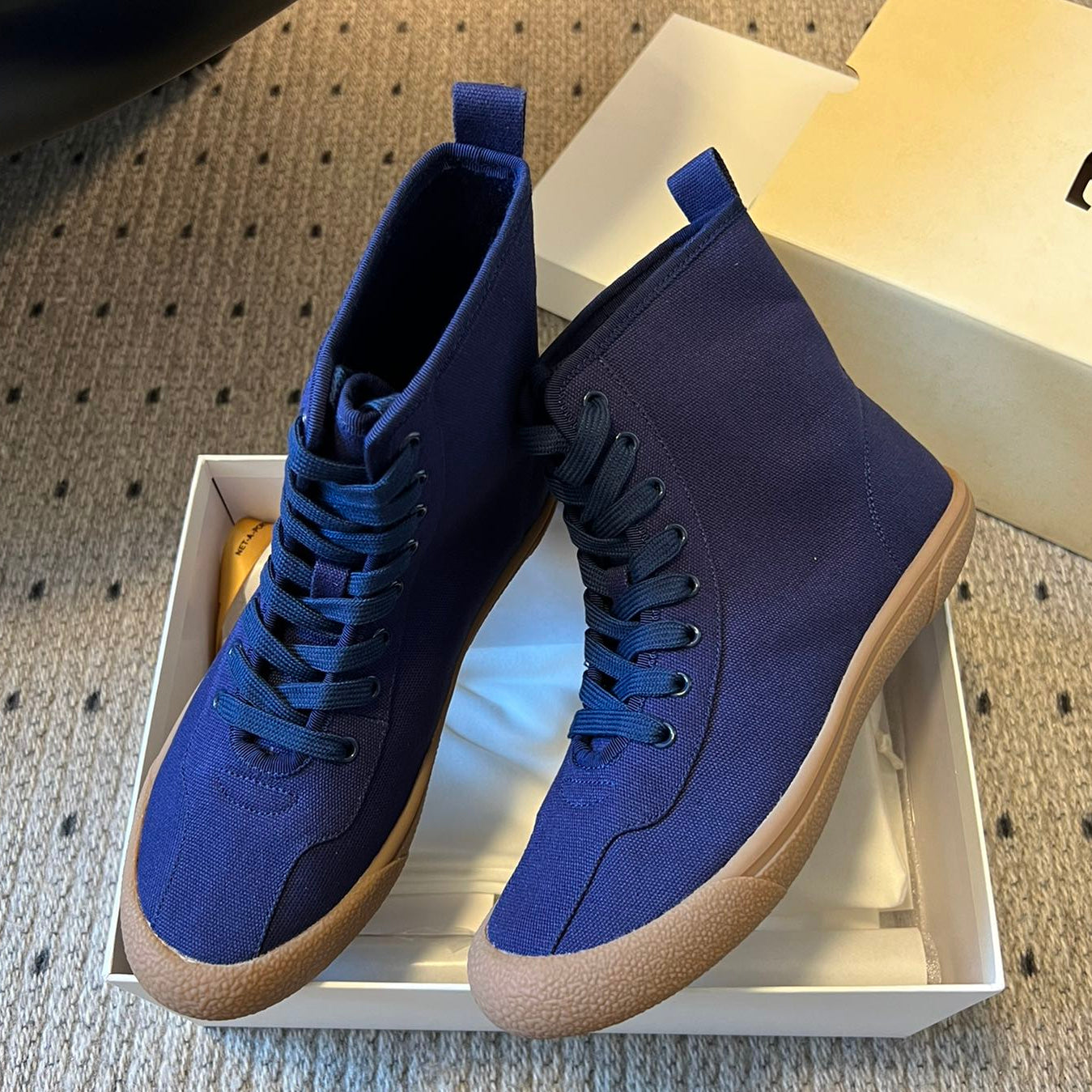 The Row 2025 High Sneaker Blue Canvas 561614