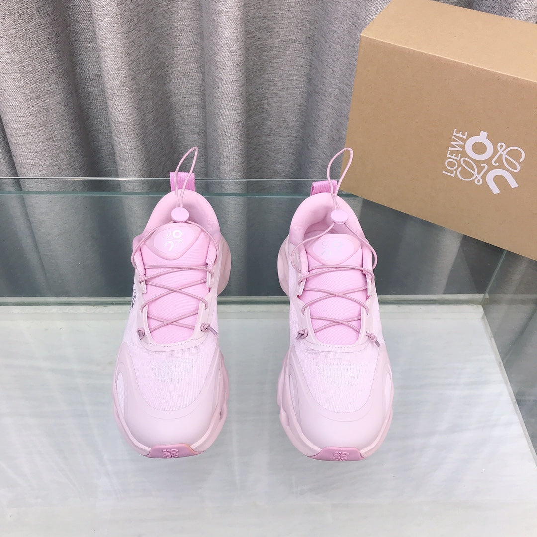 Loewe 2025 x On Cloud Solo Running Sneakers Pink Nylon Calfskin 553513