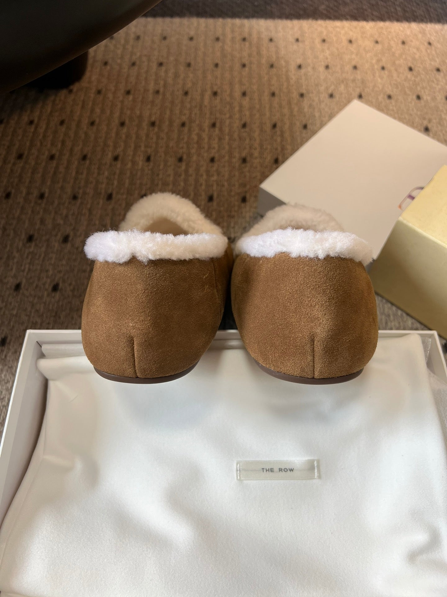 The Row 2025 Loafer Brown White Suede Wool 561629