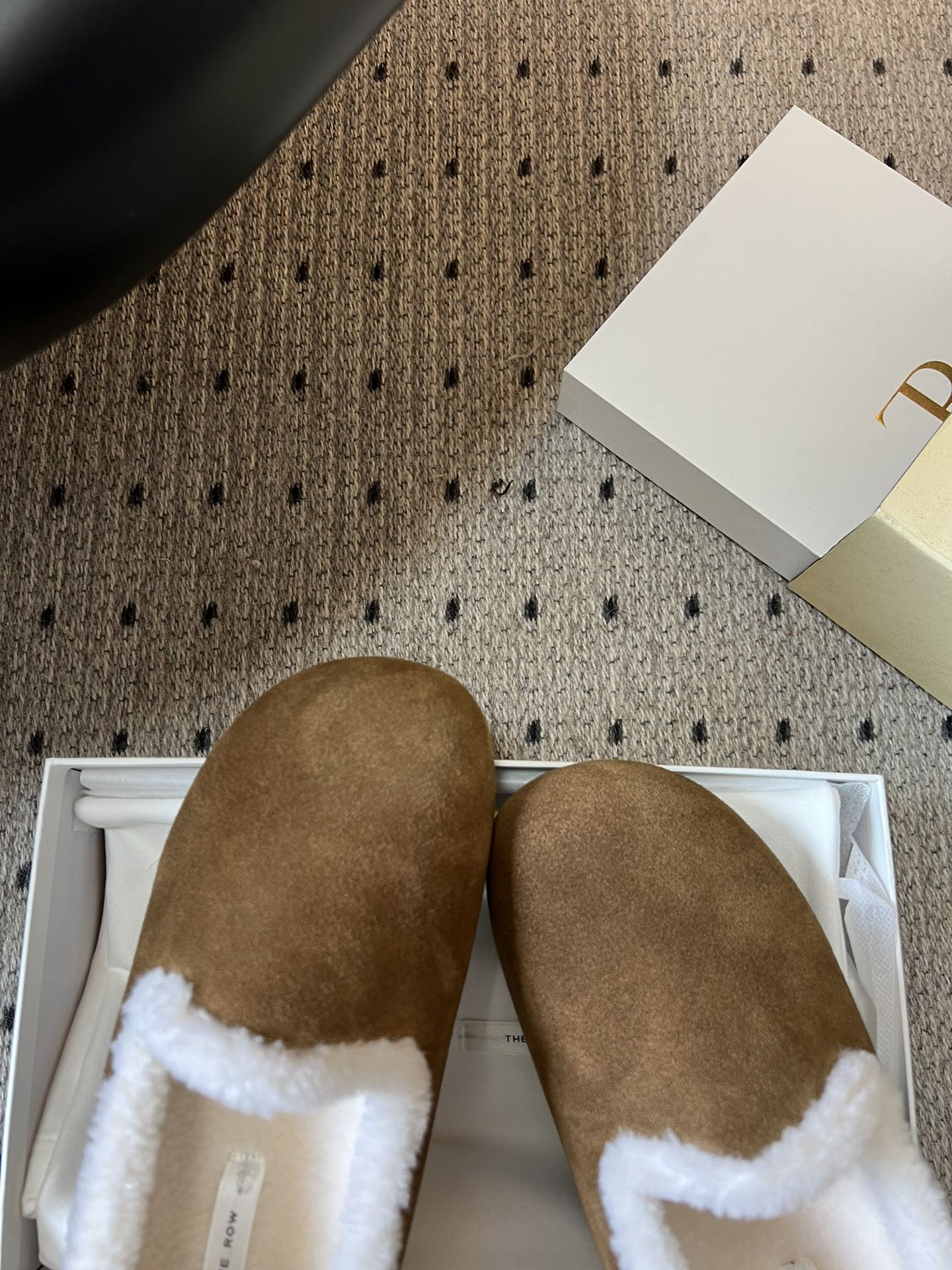 The Row 2025 Loafer Brown White Suede Wool 561629