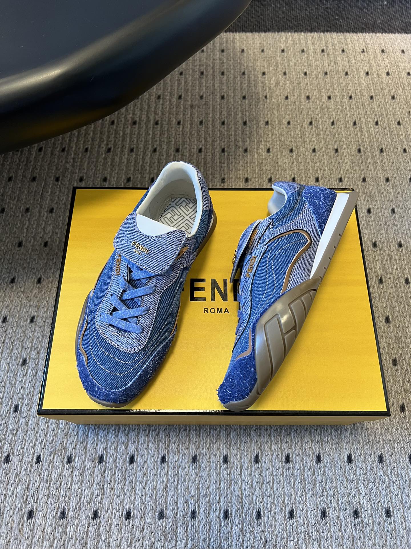 Fendi 2025 Wave Pulse Sneaker Blue Denim Fabric 561227
