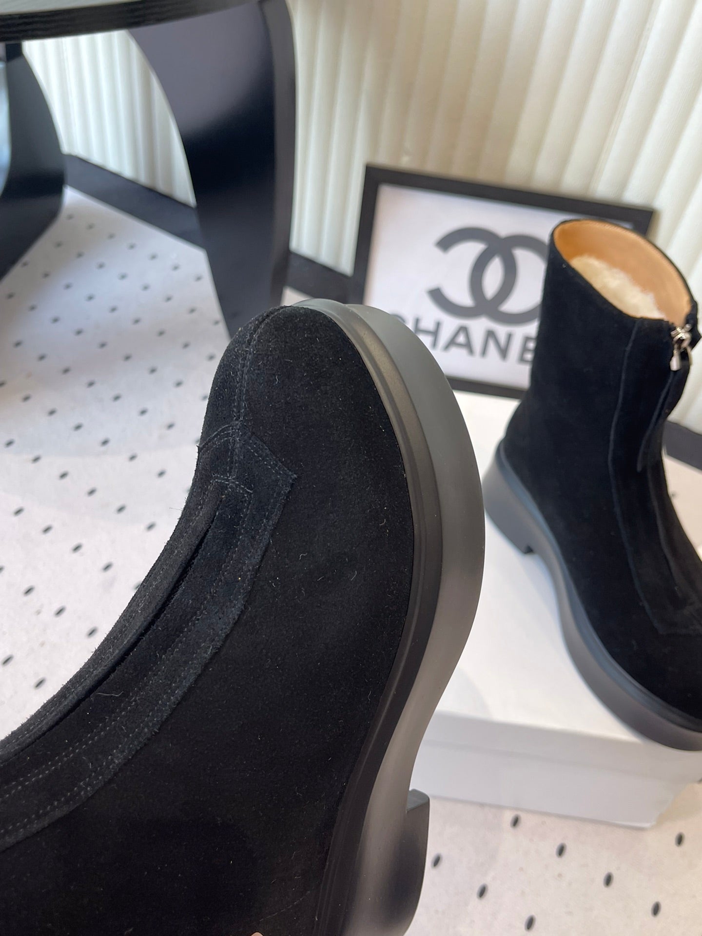 The Row 2025 Zipped Ankle boot Black Suede 554604