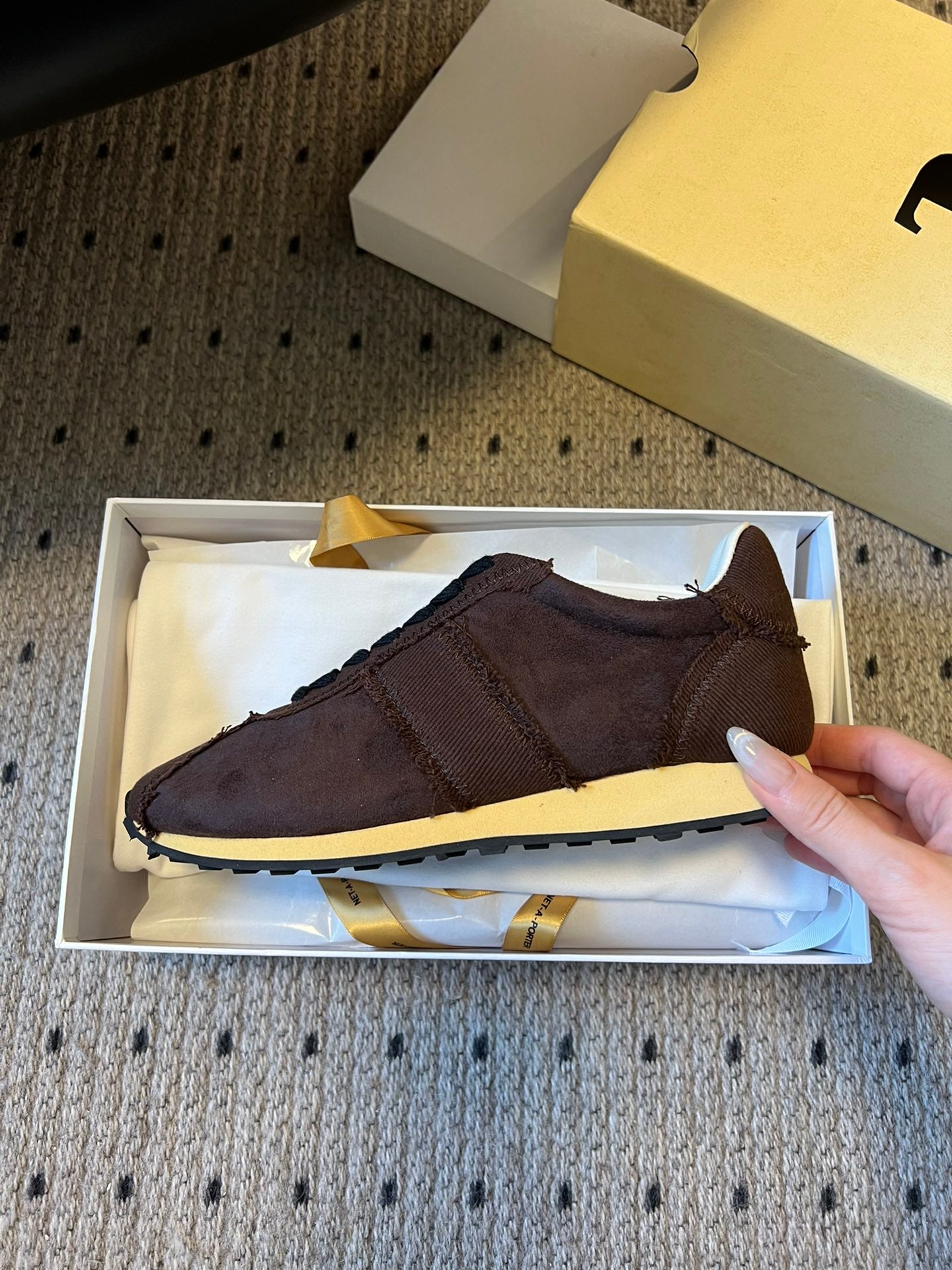 The Row 2025 Sneaker Brown mix Black Suede Canvas 561648