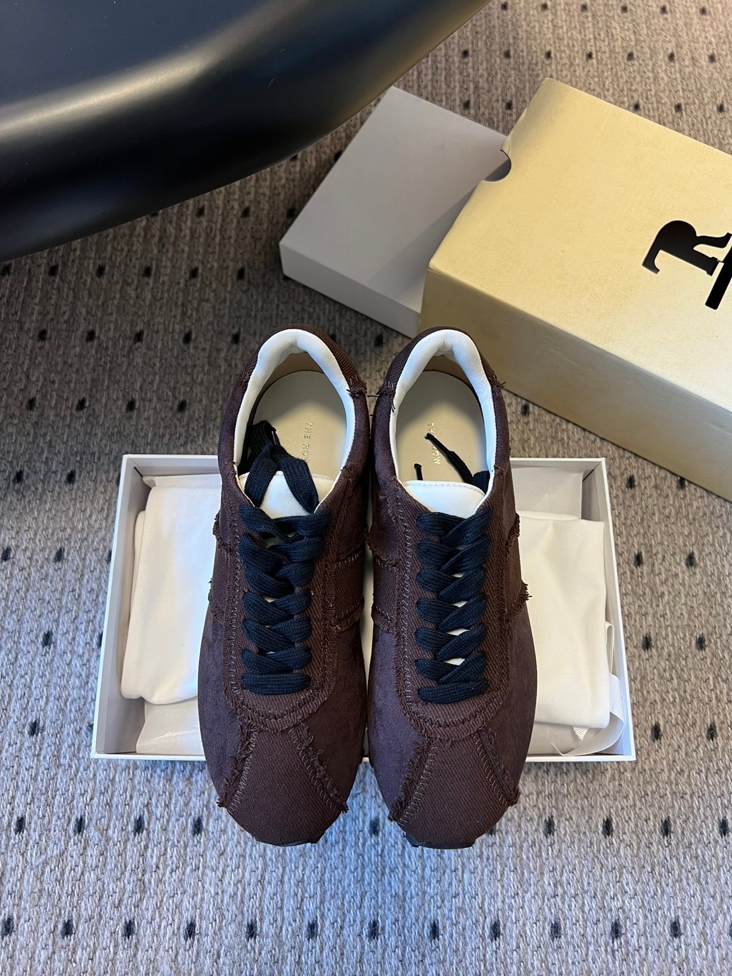 The Row 2025 Sneaker Brown mix Black Suede Canvas 561648