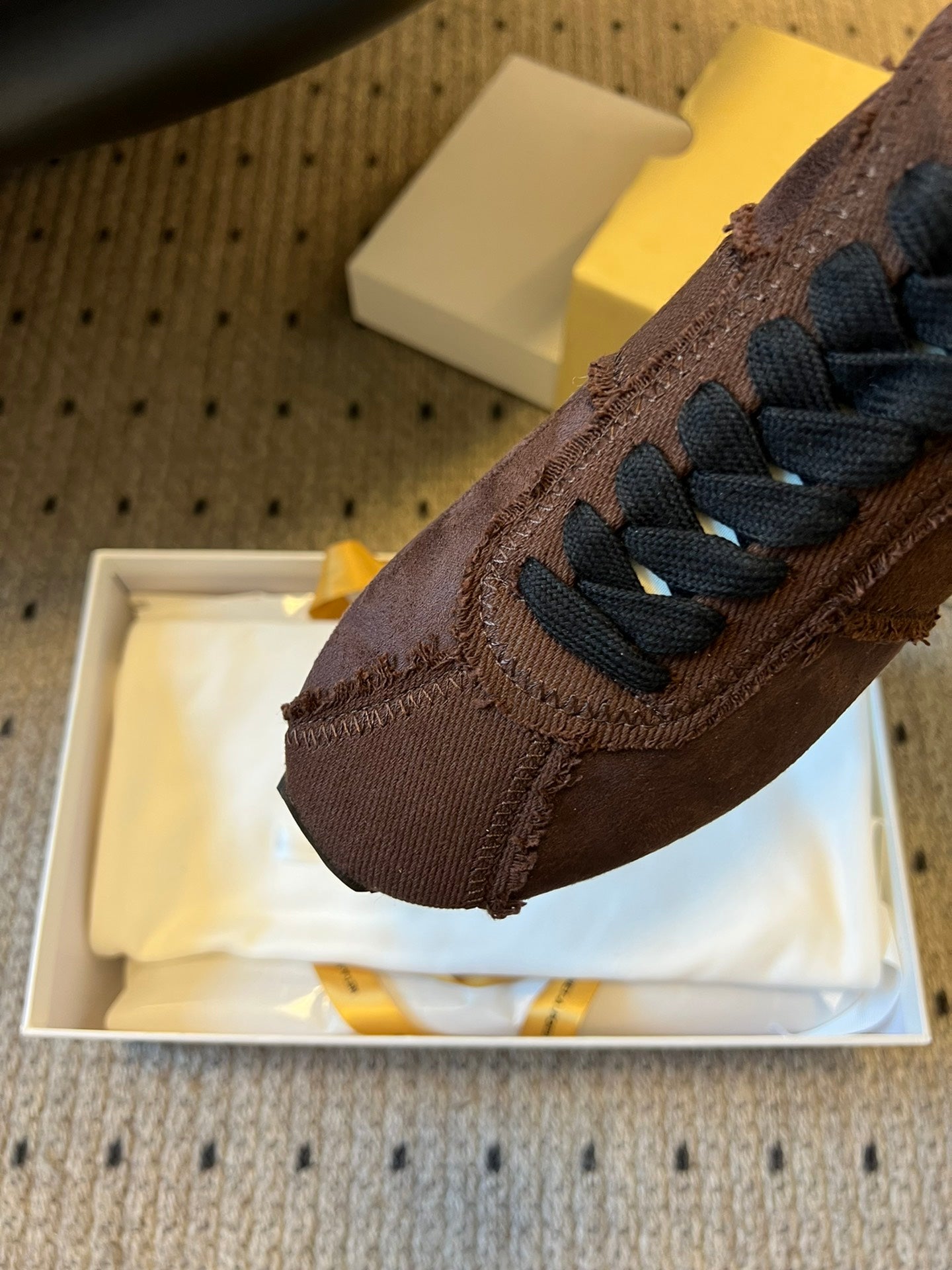 The Row 2025 Sneaker Brown mix Black Suede Canvas 561648