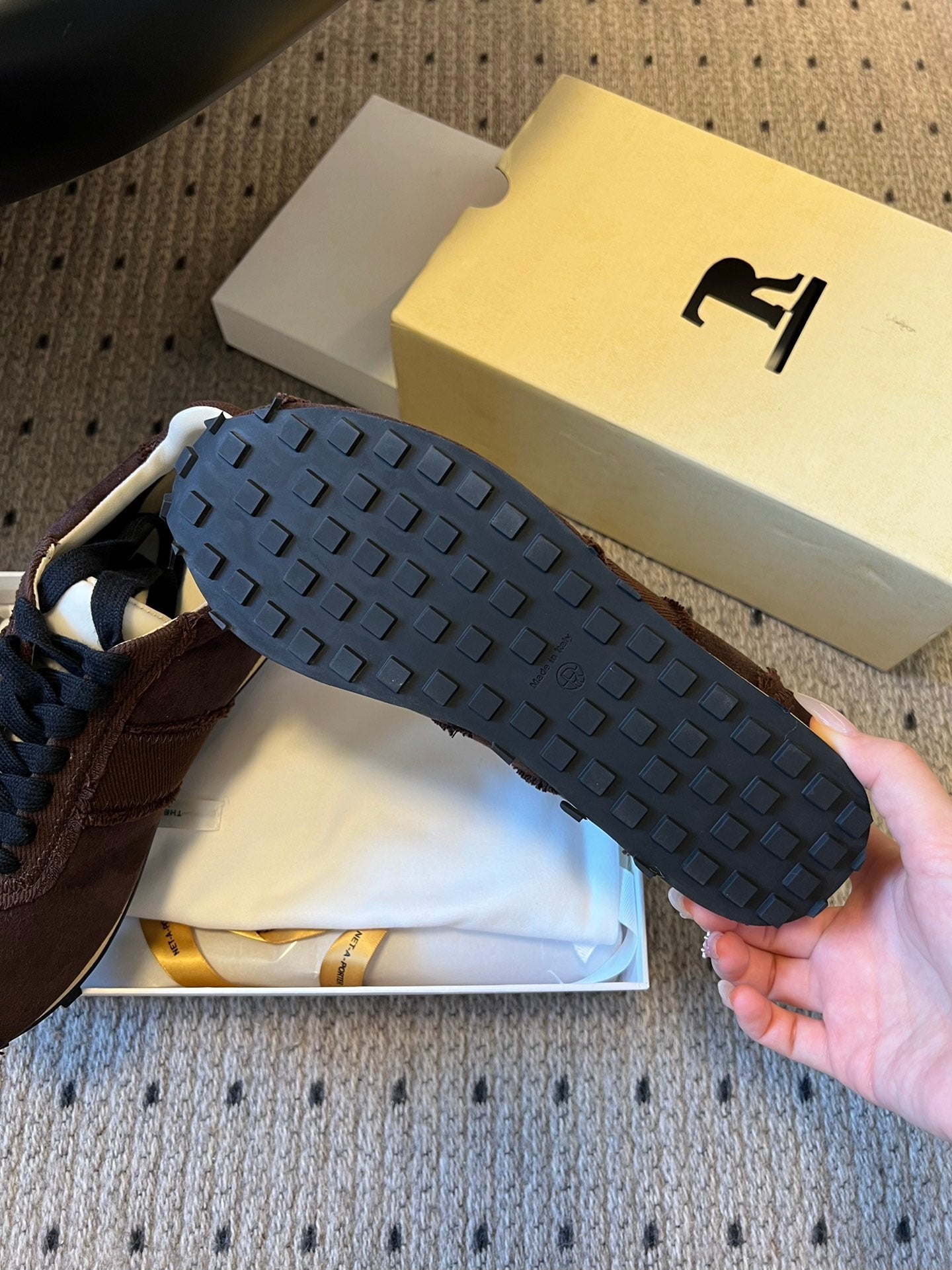 The Row 2025 Sneaker Brown mix Black Suede Canvas 561648