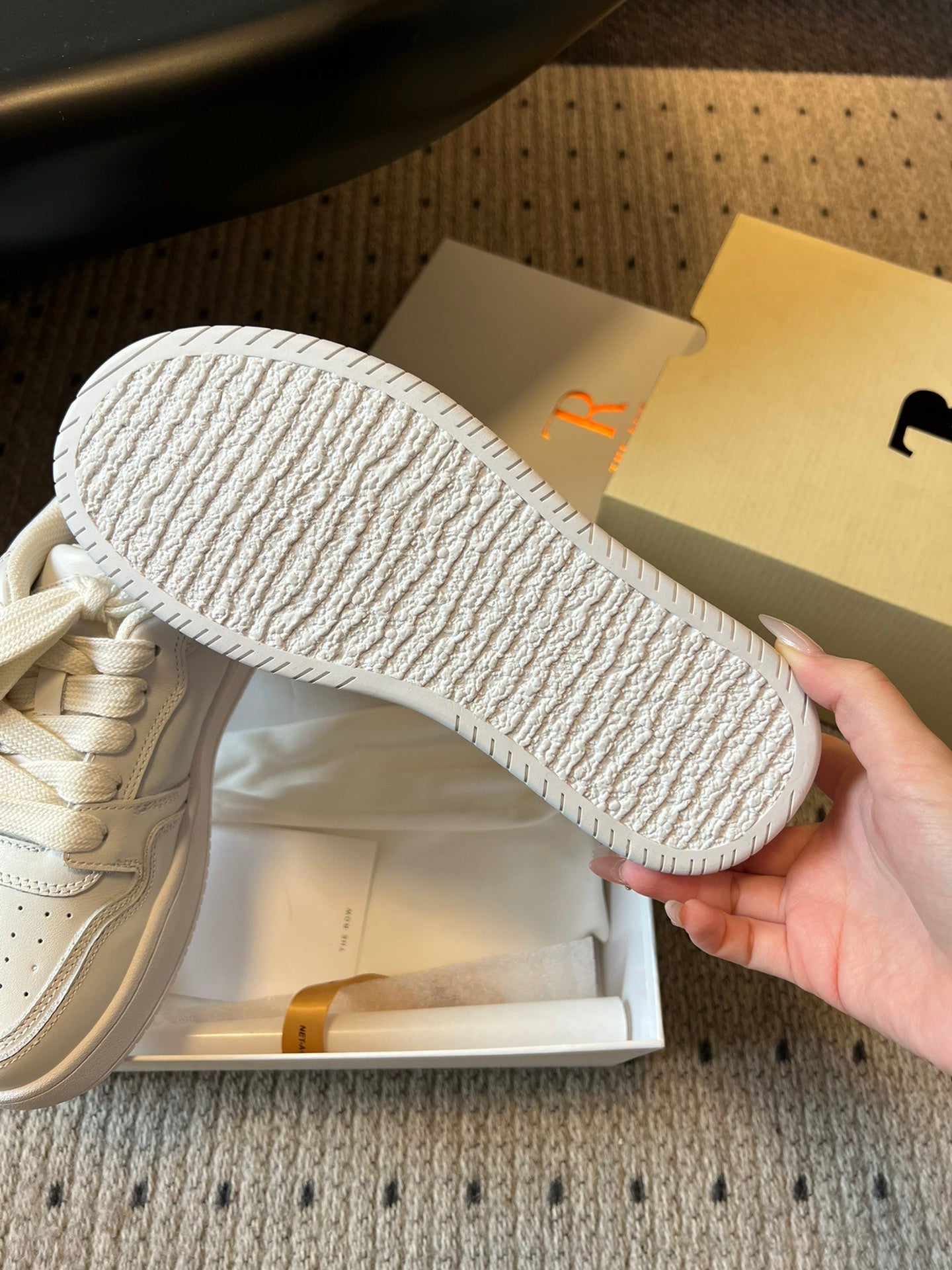 The Row 2025 Smiley Face Sneaker White Cowhide 561652