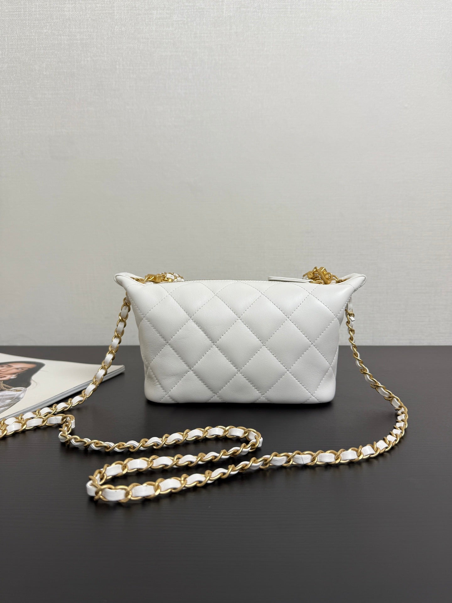Chanel 2026 Matelassé Pearl Chain Bag White Lambskin