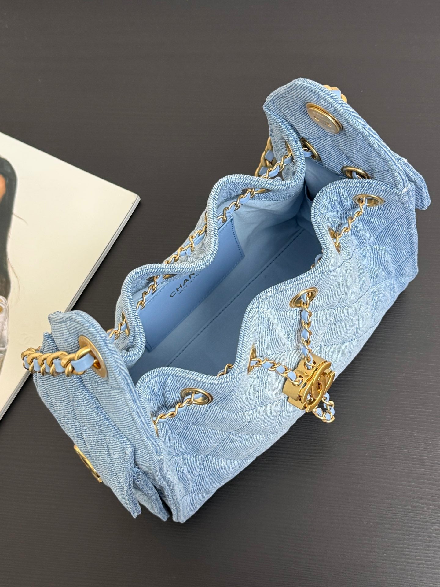 Chanel 25 Hobo Bag 22cm Blue Denim