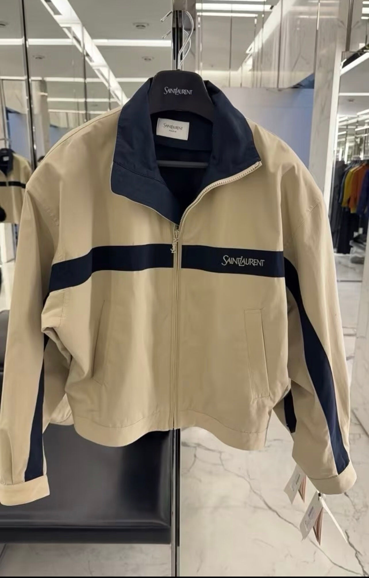 YSL 2026 Sportswear Jacket Khaki mix Navy Blue Cotton