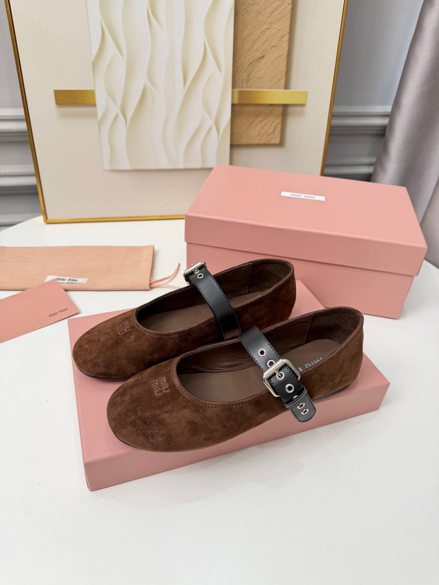 Miumiu 2026 Ballet Flats Suede Sheepskin 956925