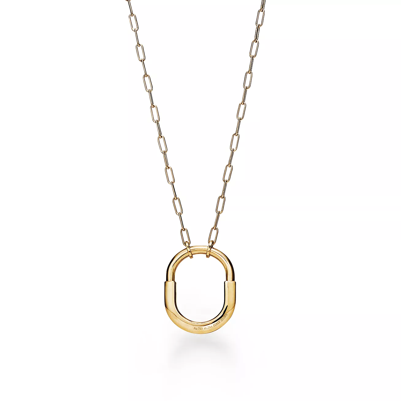 LOCK NECKLACE MEDIUM PENDANT GOLD PAVED DIAMONDS