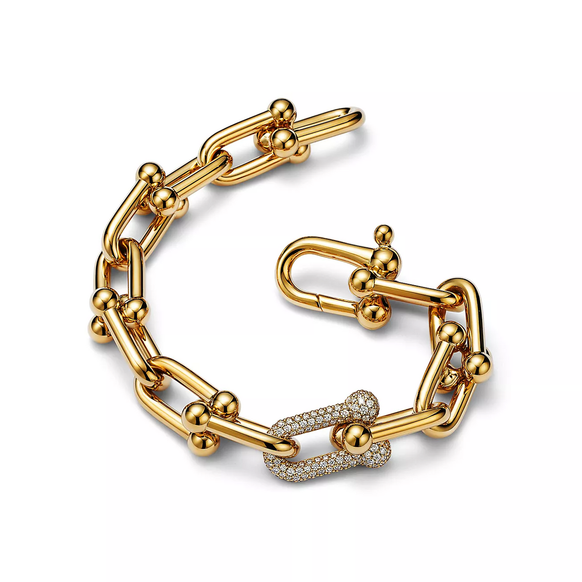 HARDWEAR LARGE LINK GOLD DIAMOND BRACELET