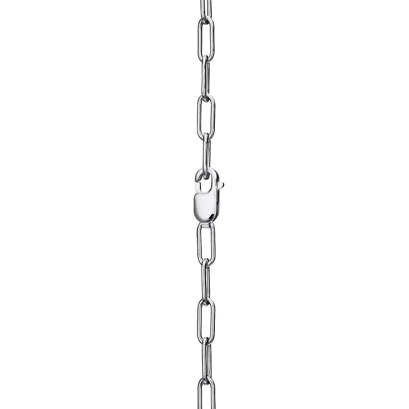 LOCK NECKLACE MEDIUM PENDANT SILVER PAVED DIAMONDS