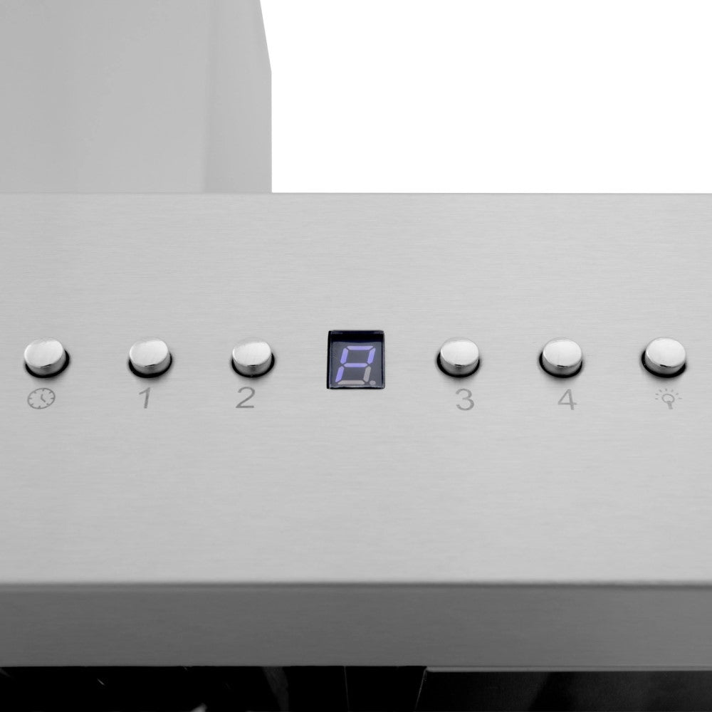 ZLINE Ducted Vent Wall Mount Range Hood in Stainless Steel with Built-in CrownSound™ Bluetooth Speakers (667CRN-BT)